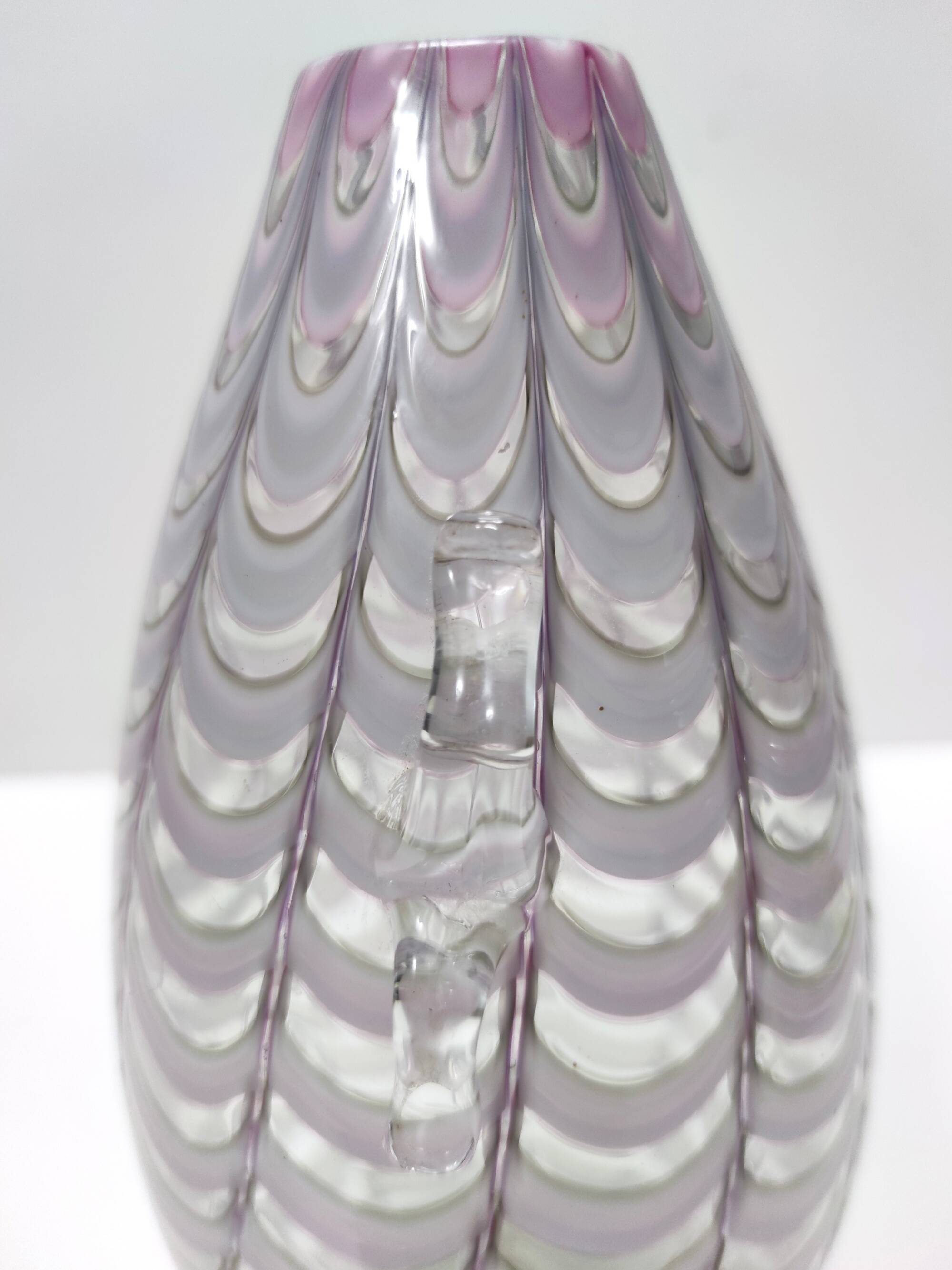 Lilac and Transparent Murano Glass Vase by Alberto Donà, Italy