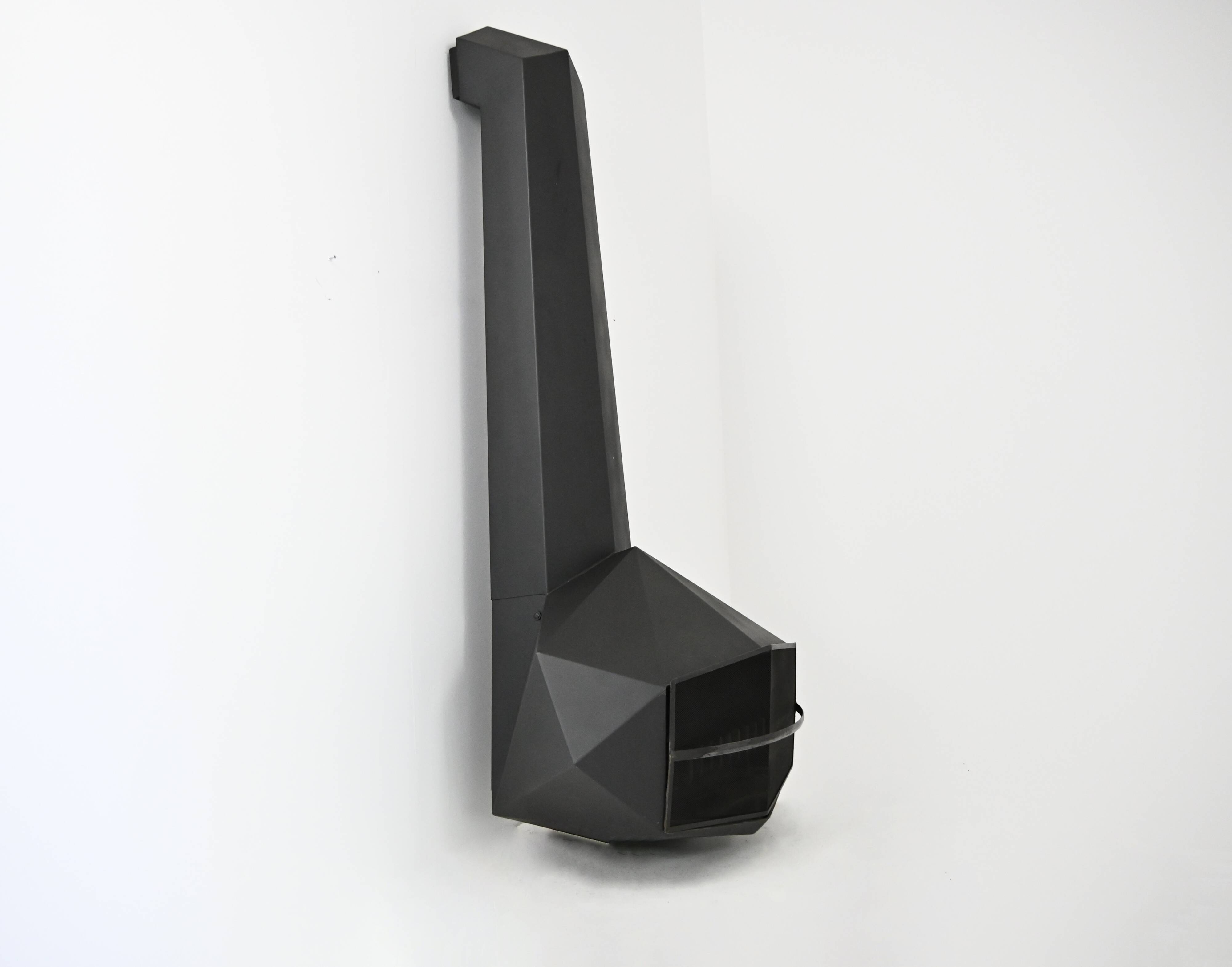 Wall-mounted fireplace "Diamond" by Don Bar, 1970s