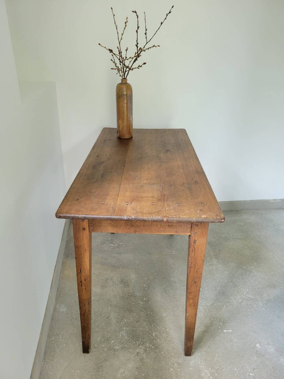 Parisian table in oak and pitch pine