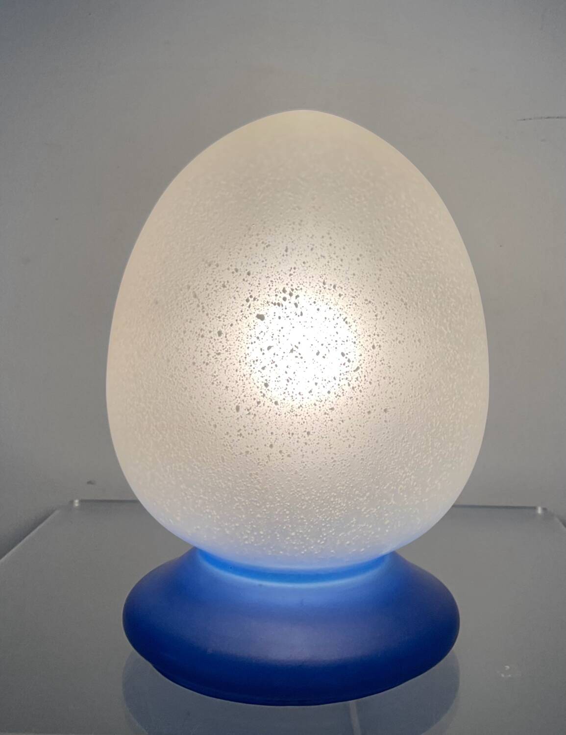 80s glass paste egg lamp