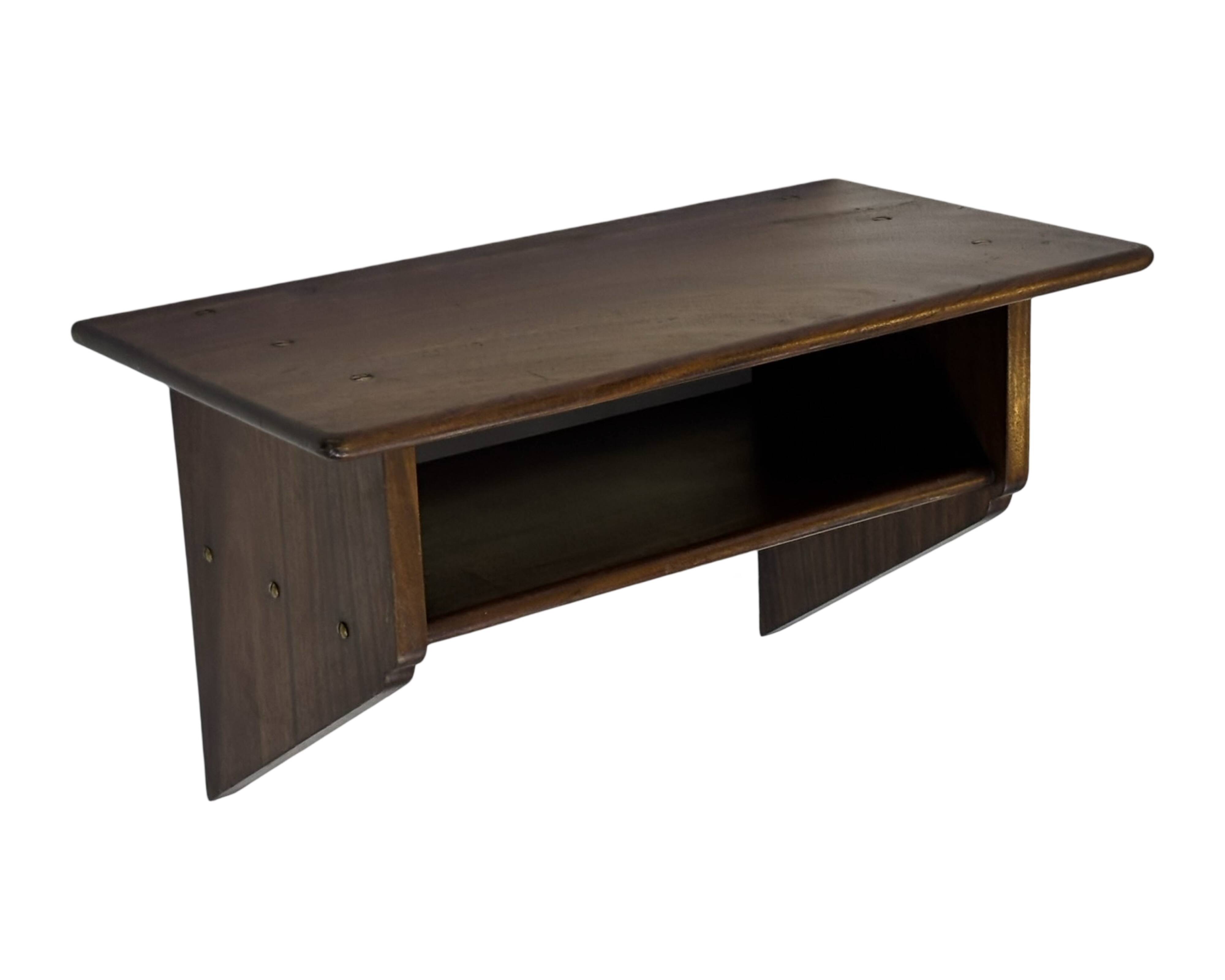 Vintage Danish rosewood wall shelf open floating shelf 60s design