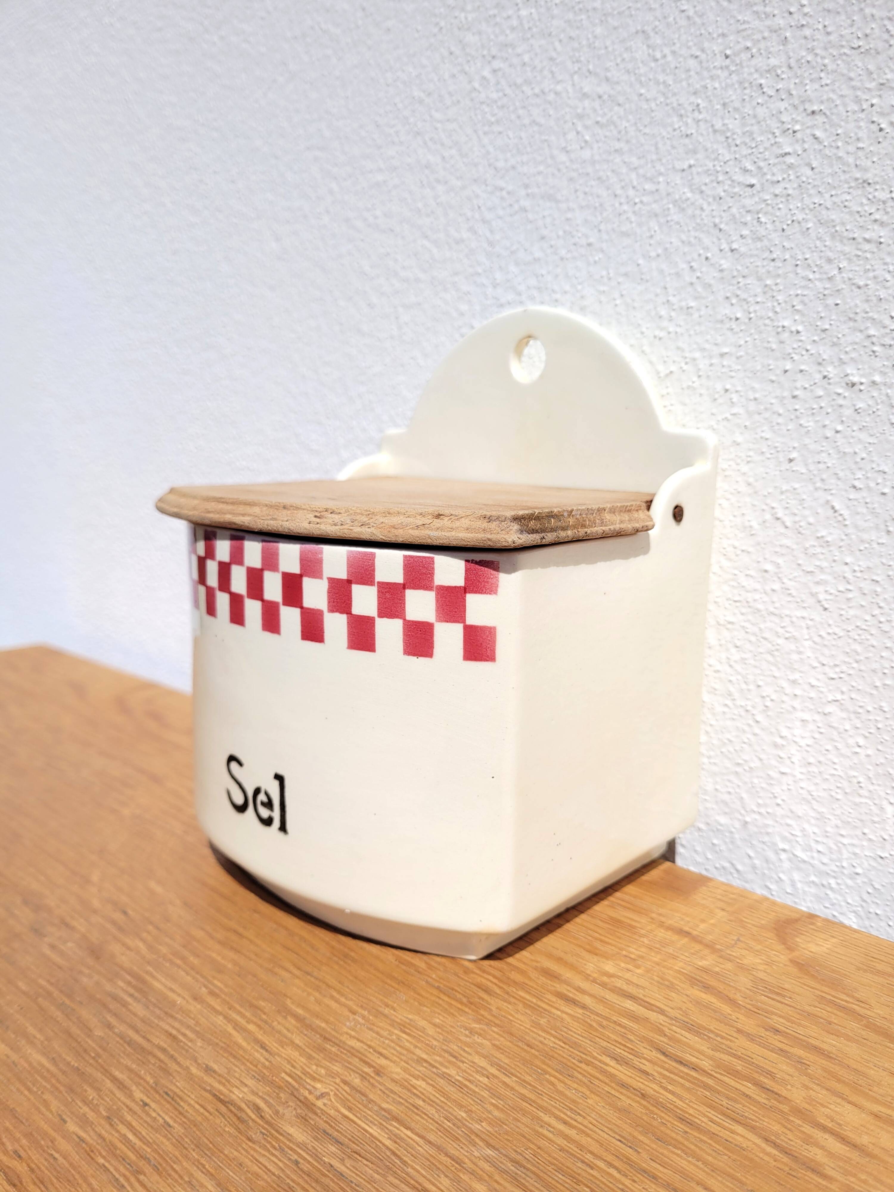 Old ceramic salt box