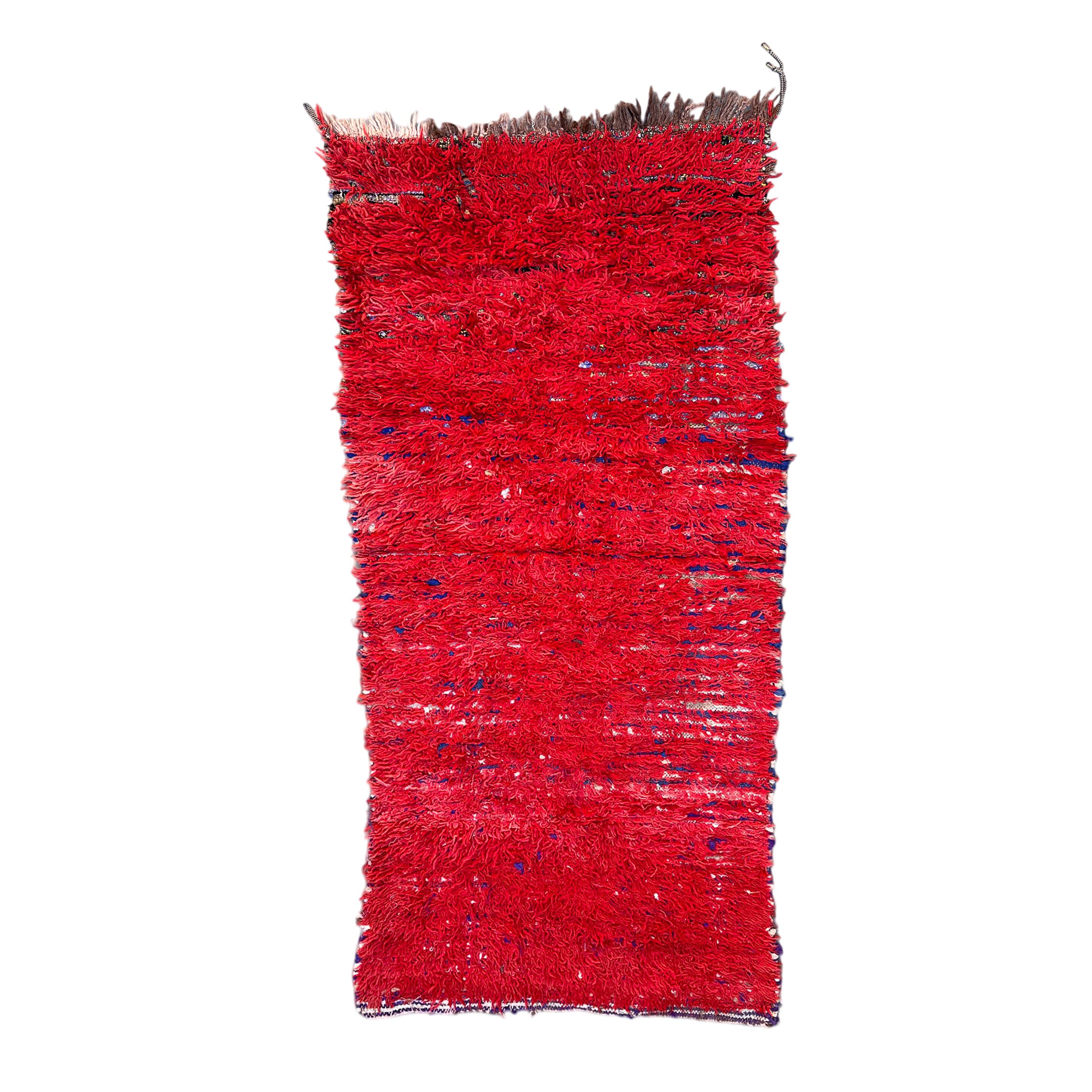 Red Boujad Moroccan rug - 207 x 88 cm