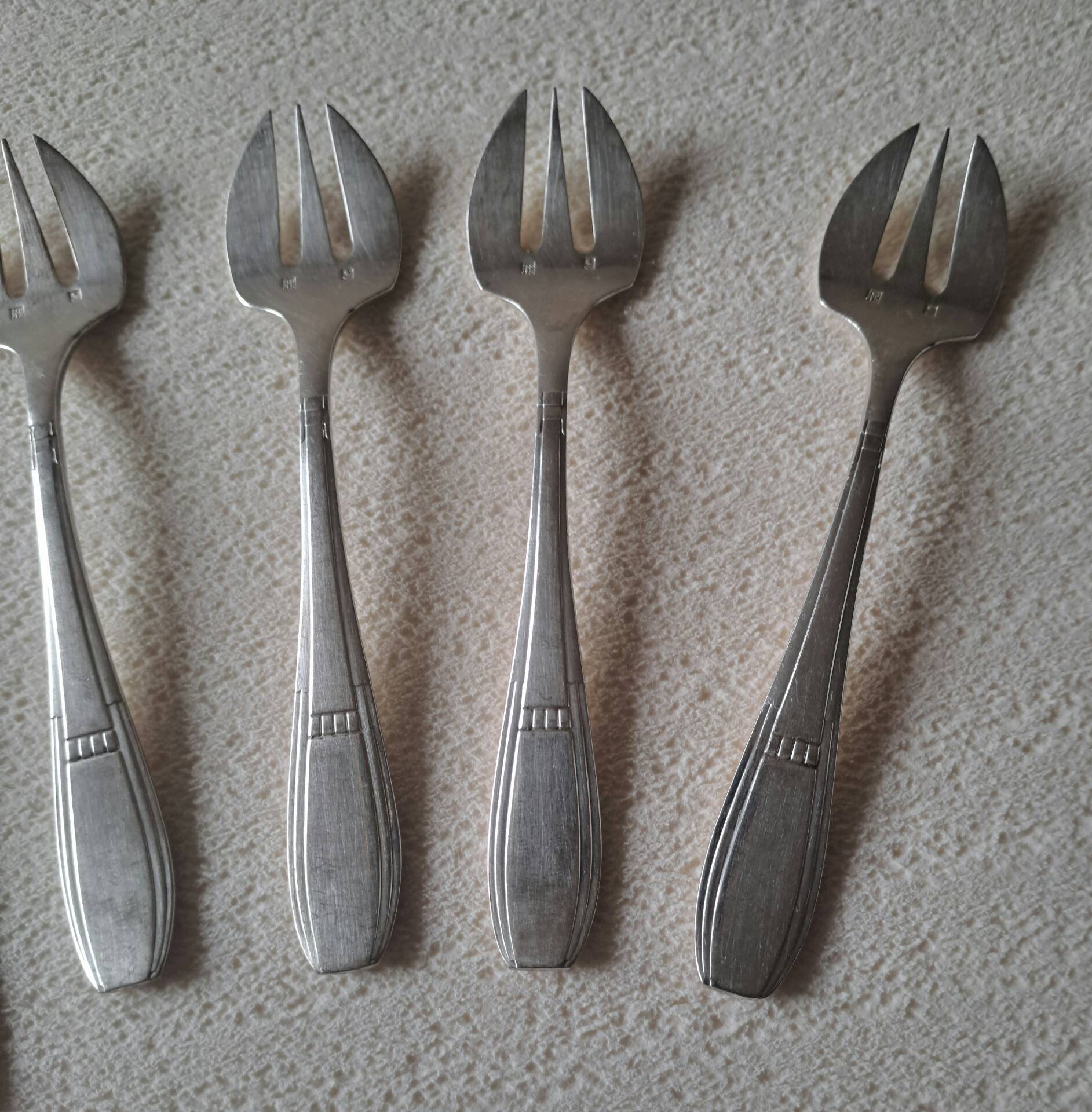 6 silver-plated oyster forks Joseph Buisson Orbrille