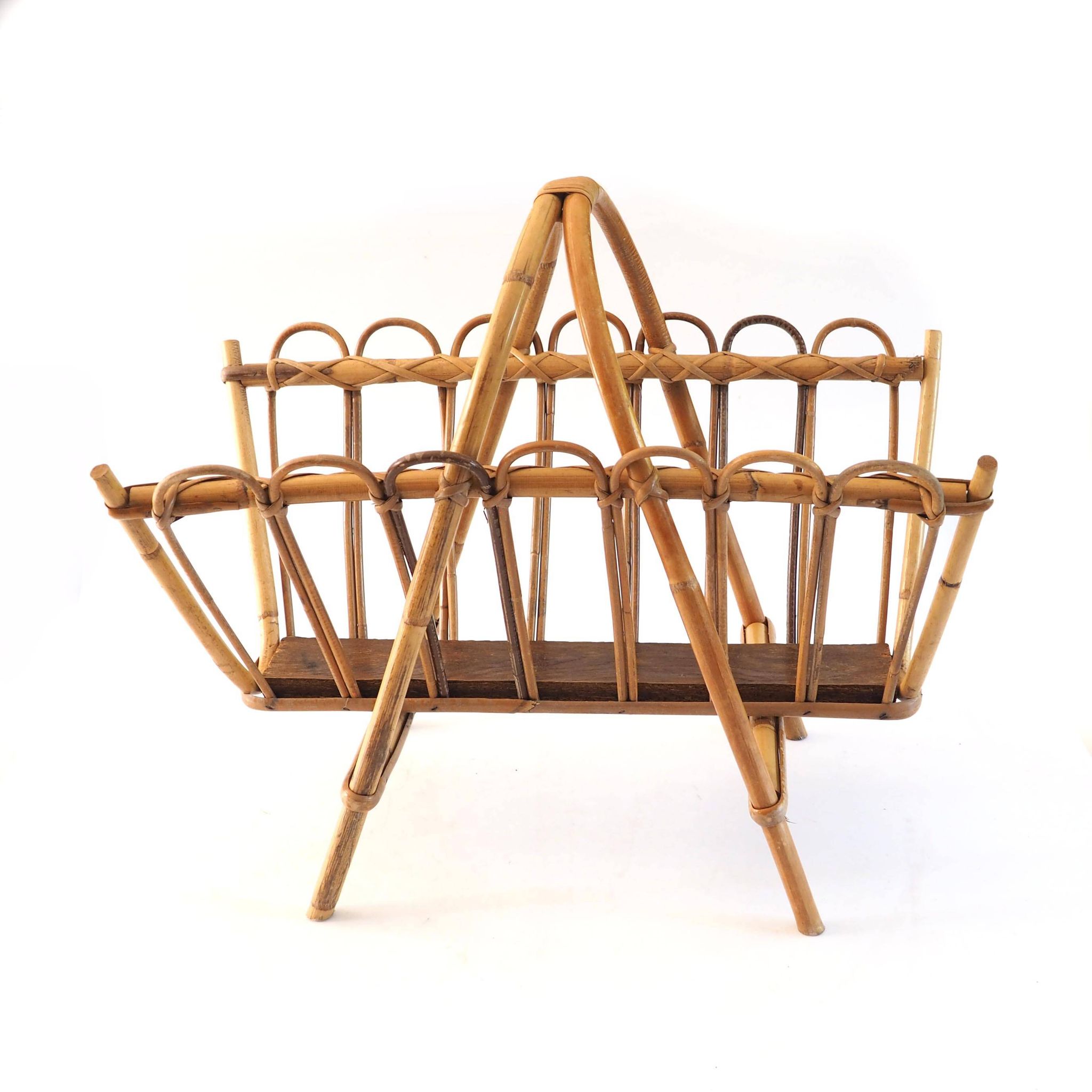 Rattan magazine rack