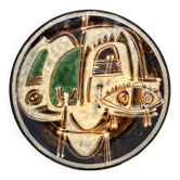 Grand plat décoratif en céramique, Ivy Lysdal pour Kähler, Danemark, 1960s