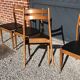 Set de 6 chaises scandinaves teck et Skaï