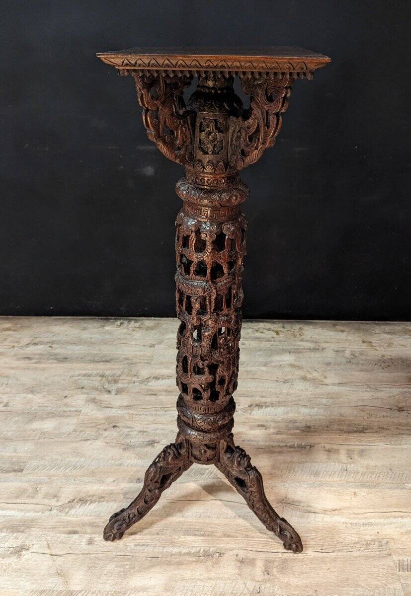 Indochinese tripod stool made of ironwood