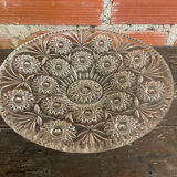 Cut glass fruit bowl with carved star decoration.