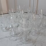 Set of 9 crystal wine glasses engraved 30s