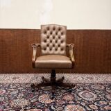 English Chesterfield Office Chair Brown