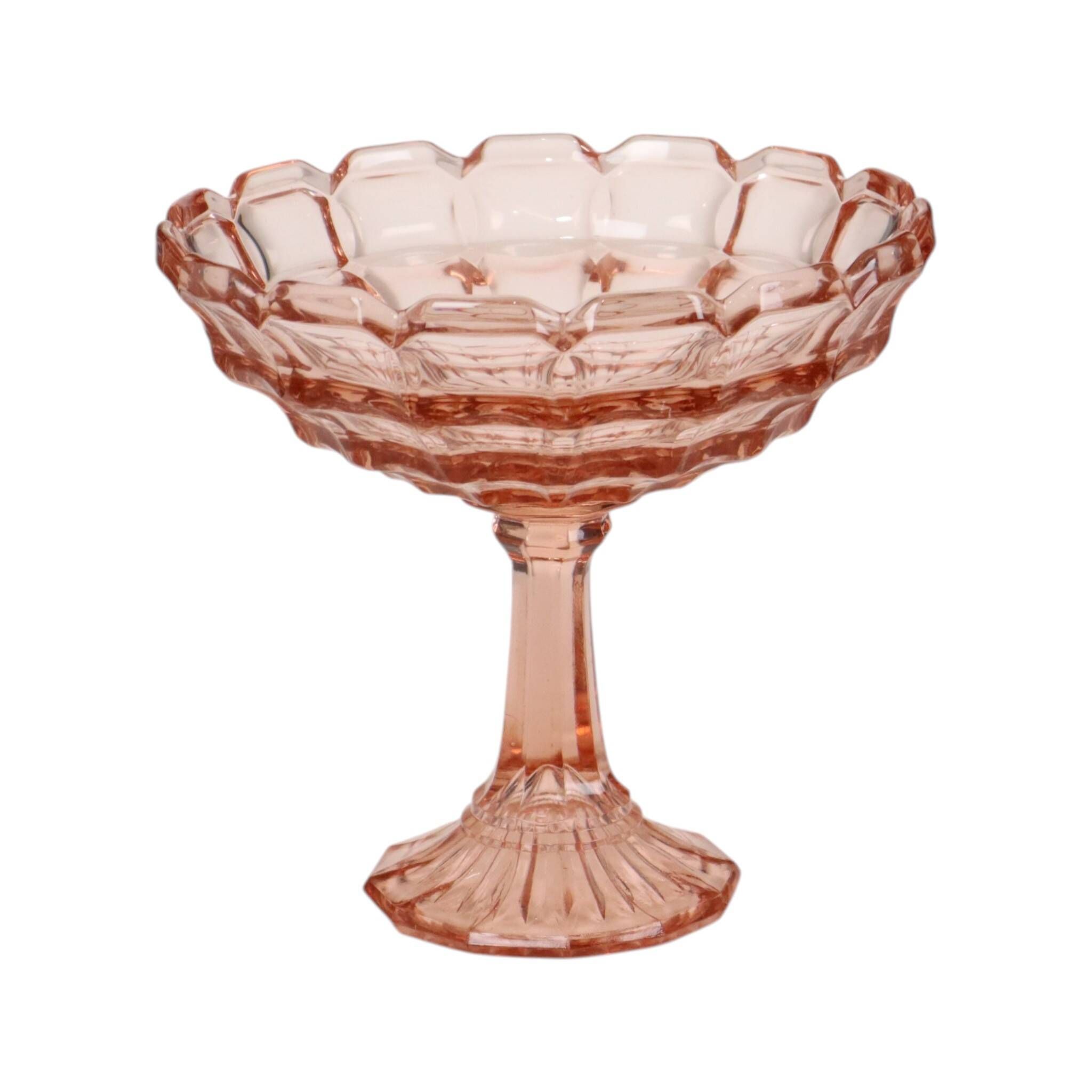 Art Deco Pink Rosaline Pressed Glass Fruit Bowl – Scailmont