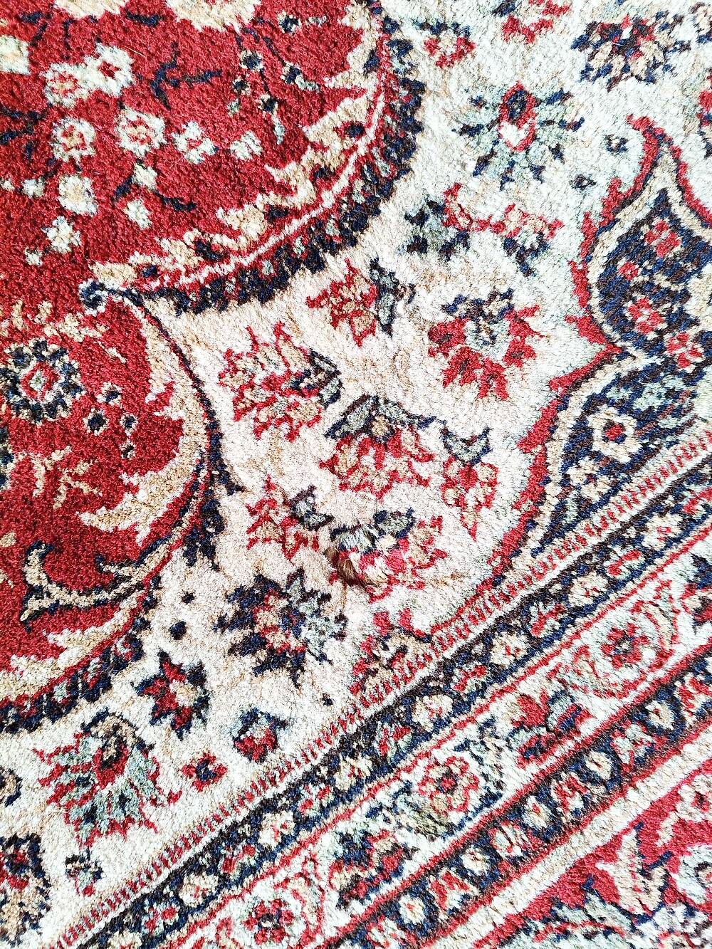 Large vintage carpet pure wool Persian design 240x340cm French made
