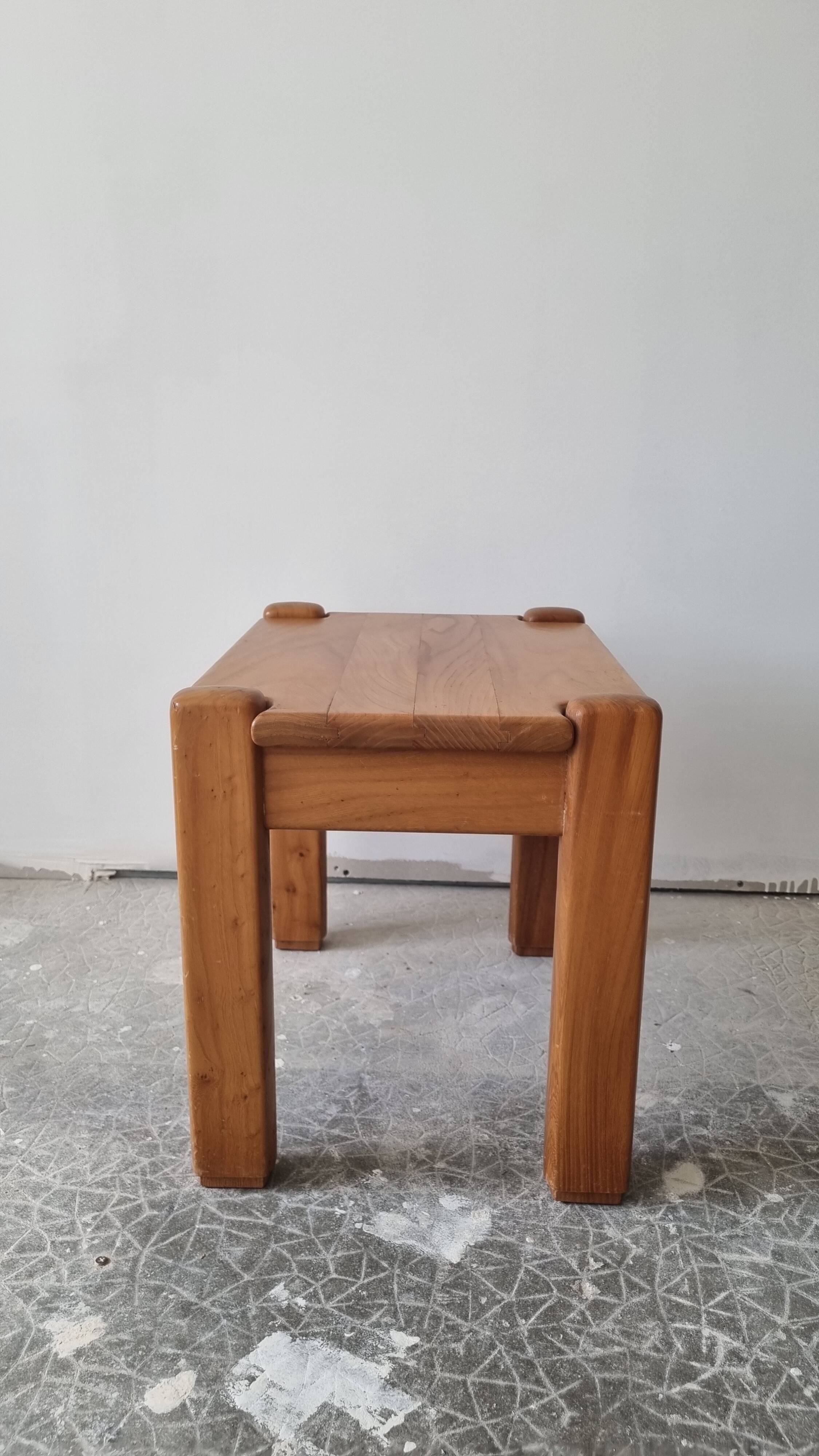 Vintage solid elm bedside table