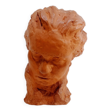 S. Foucault - Buste Beethoven en terre cuite