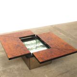 Paul michel burl wood multi functional coffee table and dry bar