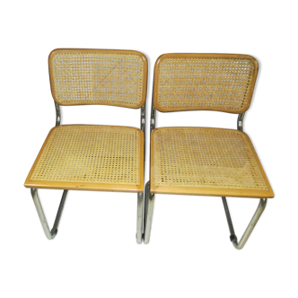Pair of chairs Cesca B32 Marcel Breuer vintage 1970