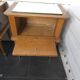 Pair of vintage oak bedside tables with mirror top