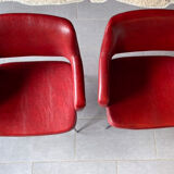Pair of vintage armchairs in imitation leather from the 60s/70s