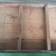 Walnut table on white marble for kitchen, old