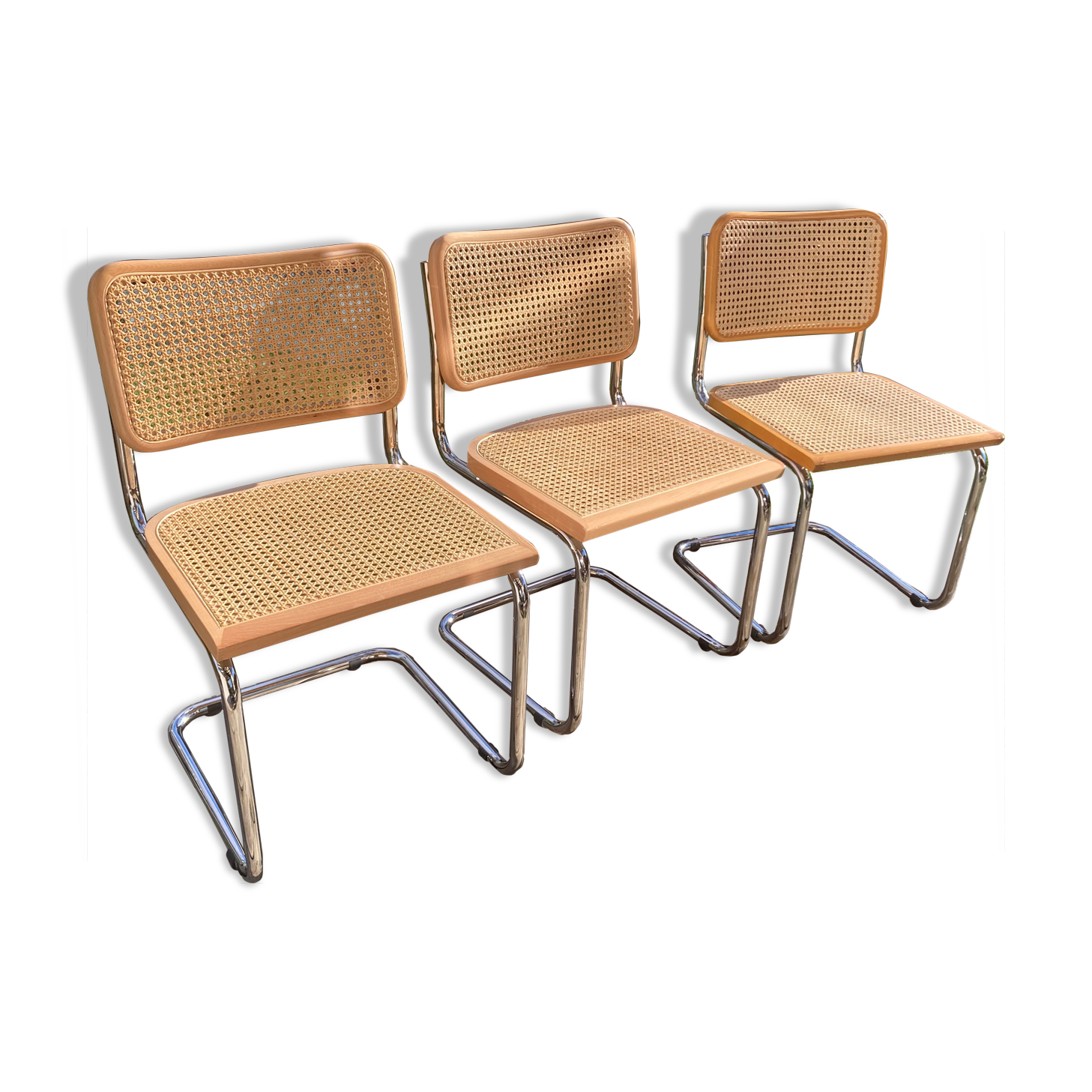 3 chaises Cesca B32 cannage