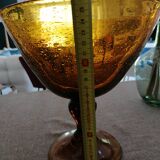Coupe sur pied en verre bulle de biot