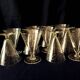 Set of 10 engraved glass water glasses from the 1930s 1940s tabletop art