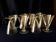 Set of 10 engraved glass water glasses from the 1930s 1940s tabletop art