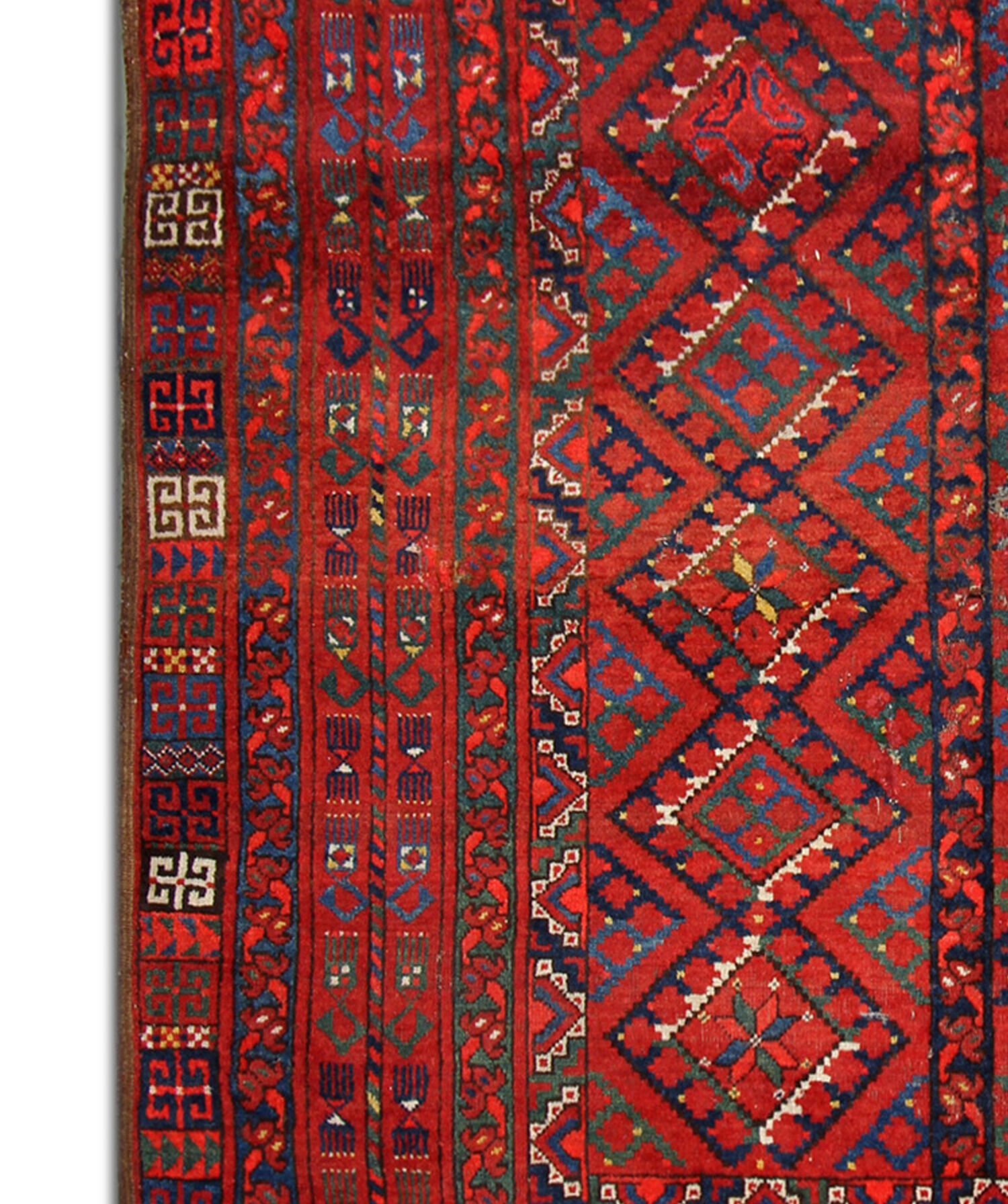 Handmade Red Wool Tribal Area Rug Persian Turkman Carpet Rug- 160x190cm