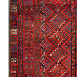 Handmade Red Wool Tribal Area Rug Persian Turkman Carpet Rug- 160x190cm