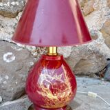 Bordeaux and gold art deco lamp