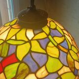 Floral decorated glass Tiffany suspension style.