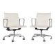 Paire blanche (2) de bases à roulettes pour chaise de bureau Herman Miller Original Eames EA335