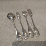 Hors d'oeuvre service, 4 pieces, silver-plated metal, Christofle Vendôme silversmith