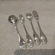 Hors d'oeuvre service, 4 pieces, silver-plated metal, Christofle Vendôme silversmith