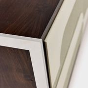 Vintage sideboard with handmade relief surface, metal, Germany, 1960s