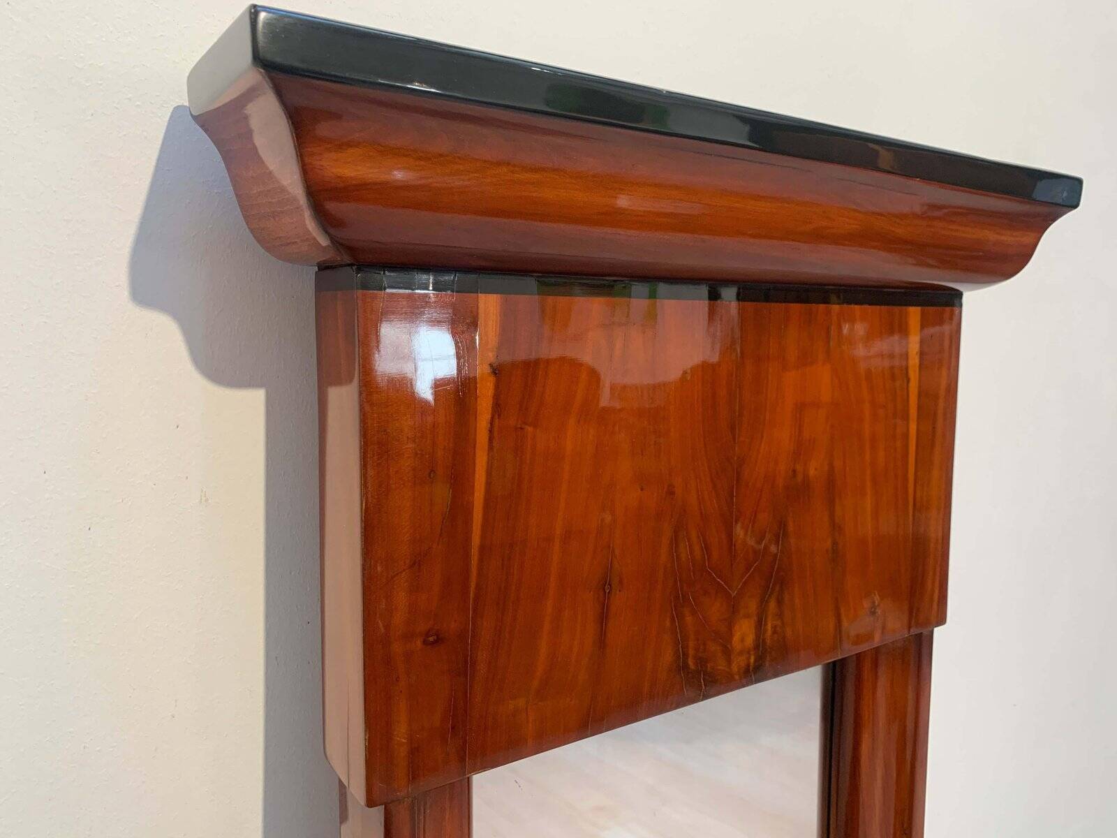 Small Biedermeier Wall Mirror, Cherry Veneer, South Germany, circa 1820