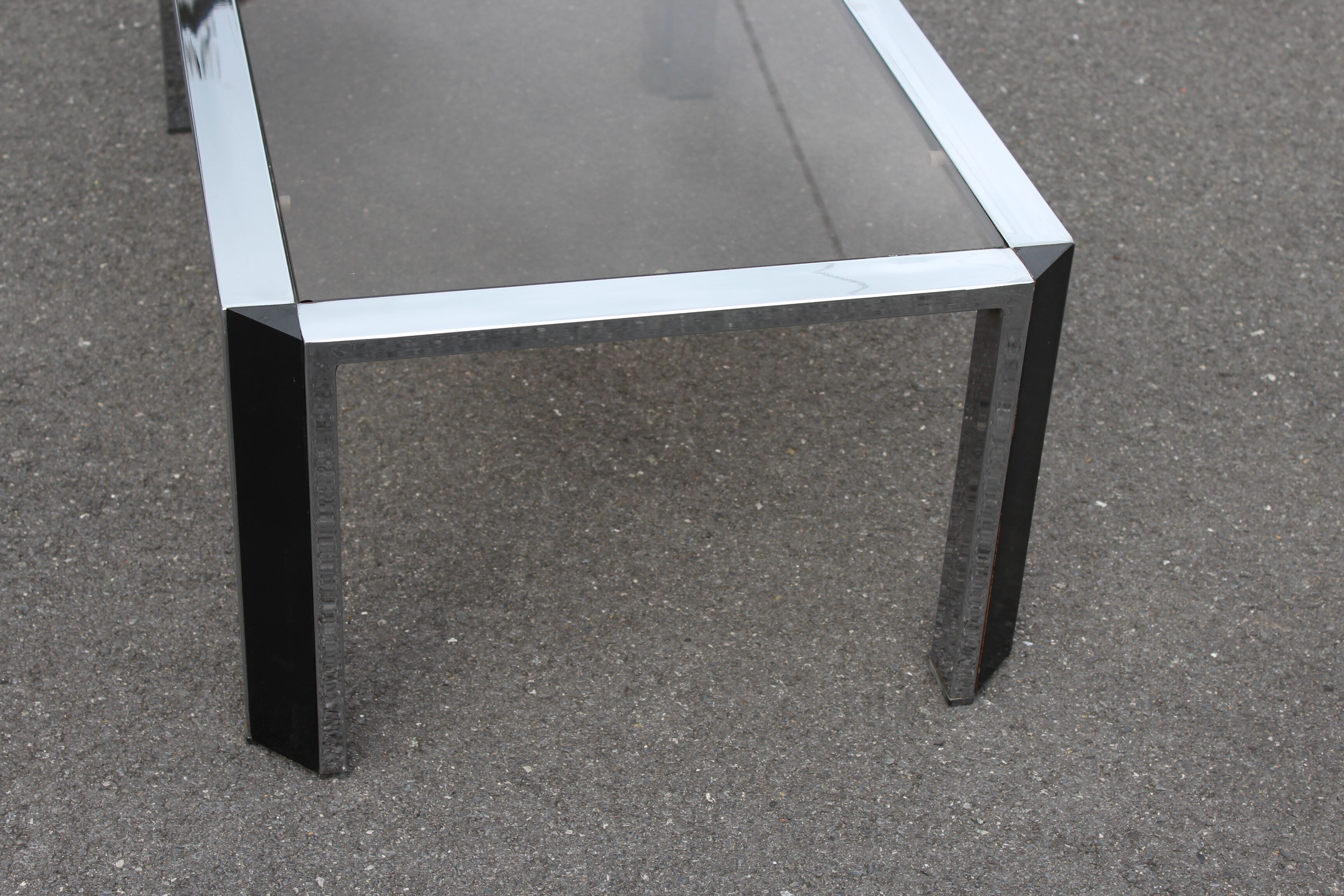 OLD VINTAGE CHROME COFFEE TABLE