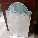 Art Deco beveled engraved mirror