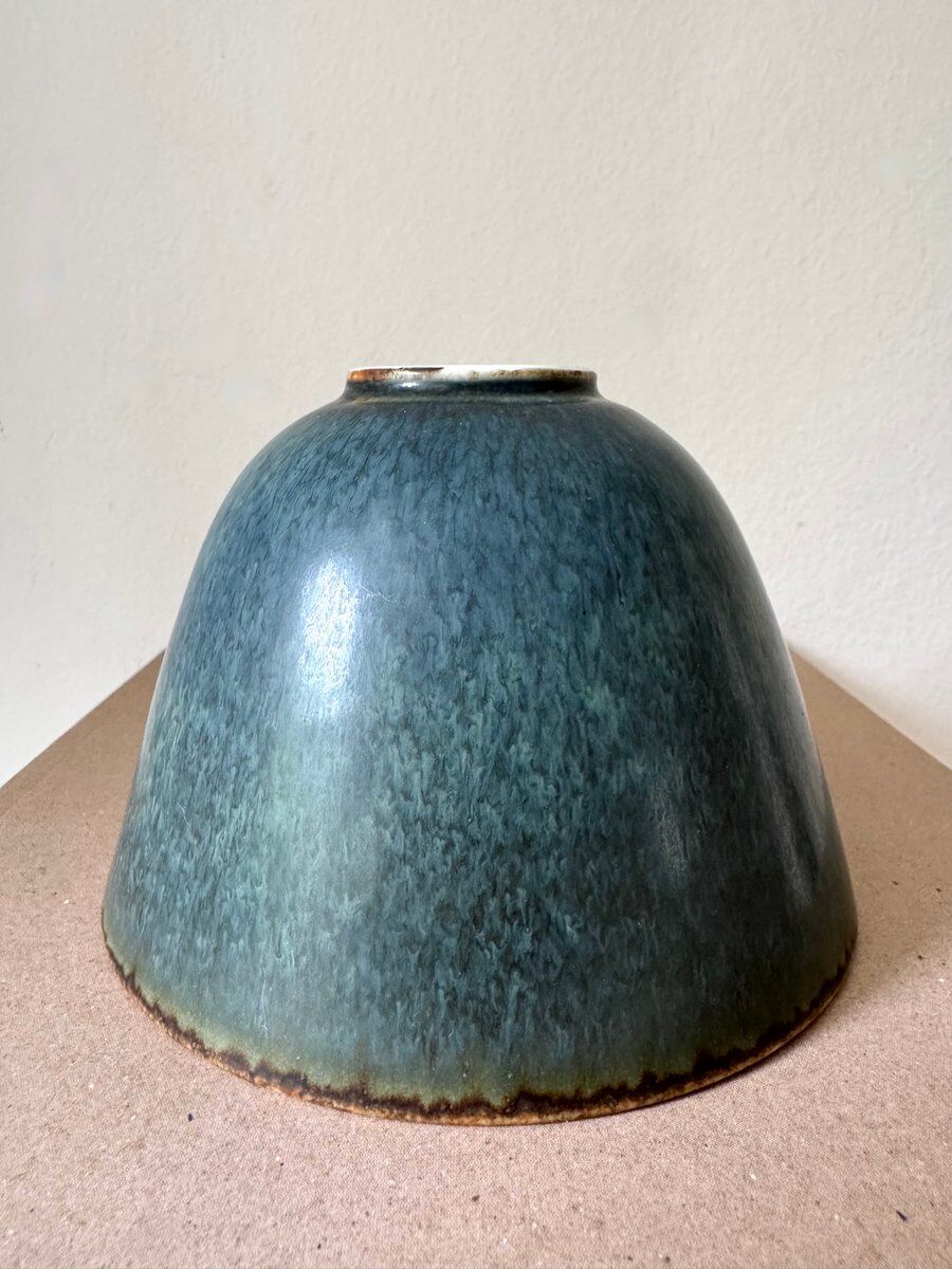 Large Swedish Aru Harfur glazed stoneware bowl by Gunnar Nylund for Rörstrand, 1960s