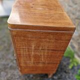 Bedside table in varnished wood veneer, 1950s-1960s