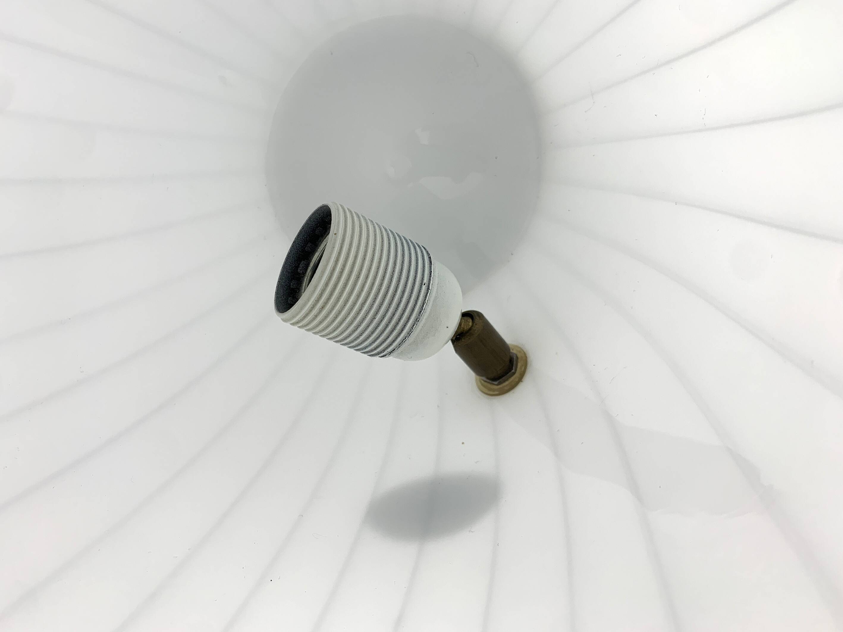 Large Murano glass table lamp with lined pattern 1950-60