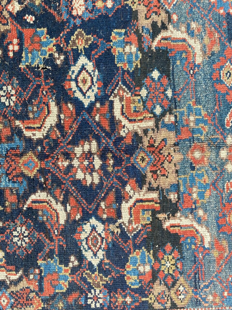 Handmade old Kurdish Persian carpet 135x276 cm