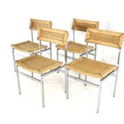 Ensemble de 4 chaises de salle à manger 'Wehl' - style japandi - wabi-sabi