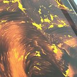 Serving tray in smoked tortoiseshell plexiglass, 1970s design