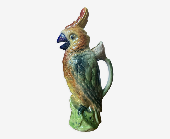 Carafe cacatoès en barbotine