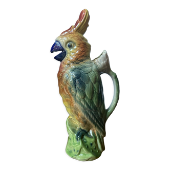 Carafe cacatoès en barbotine