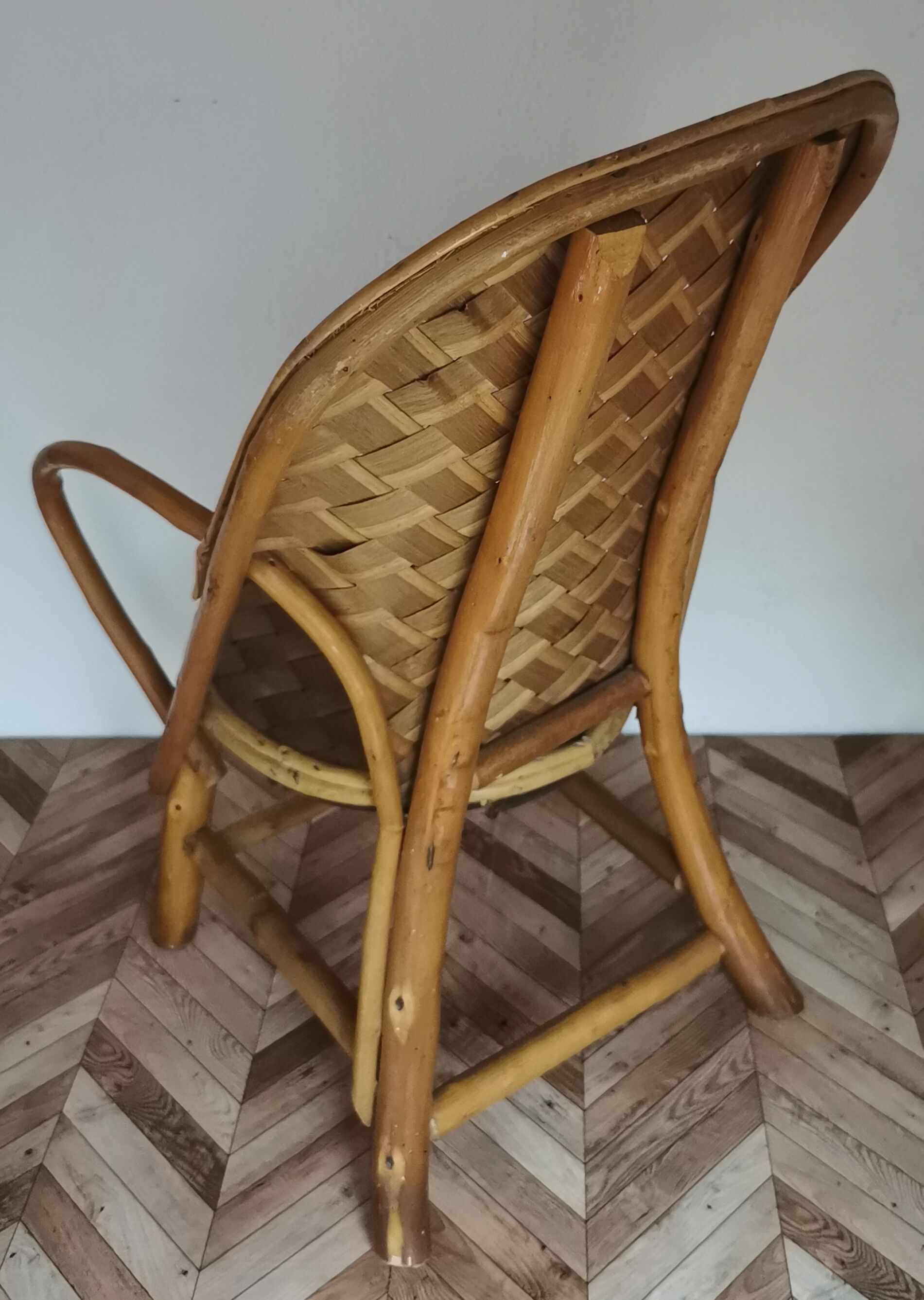 Vintage chestnut wood child chair