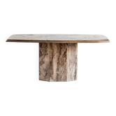 Veined marble dining table. Italy, 90s.