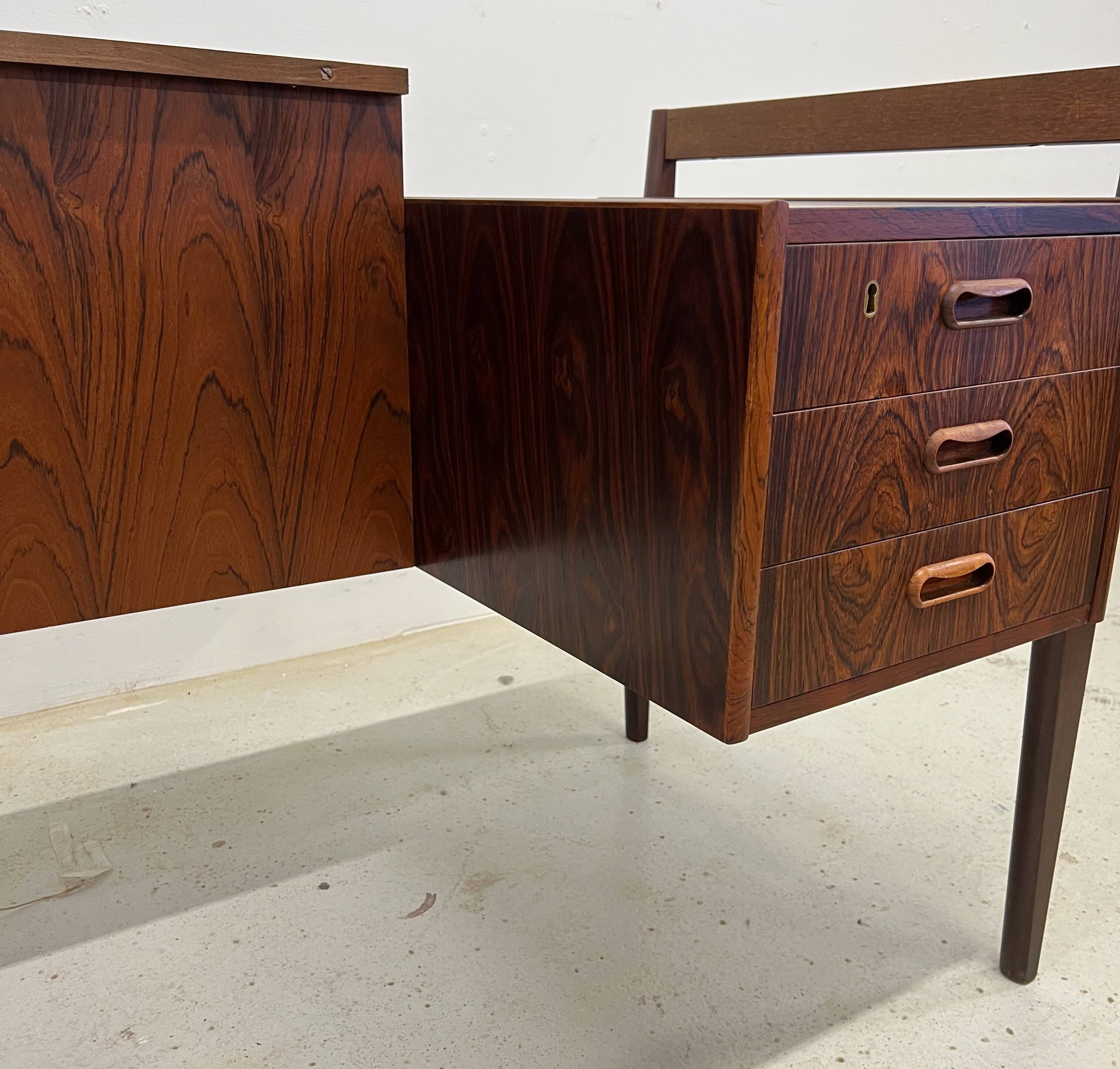 Rosewood 'Floating' Desk By Gunnar Nielsen For Tibergaard, 1960s.